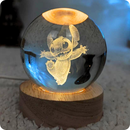 Luminária de Cristal do Stitch