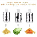 Cortador e Fatiador Manual de Legumes com 3 Lâminas Inox