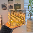 Luminária Cubo de Tulipas 3D LED com Efeito Infinito