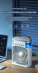 Ventilador Umidificador Portátil Com Reservatório para Água e Gelo